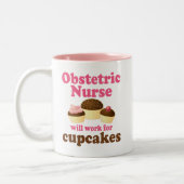Lustige Obstetric Krankenschwester Zweifarbige Tasse (Links)