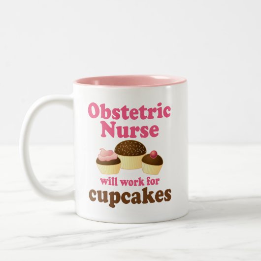Lustige Obstetric Krankenschwester Zweifarbige Tasse (Links)