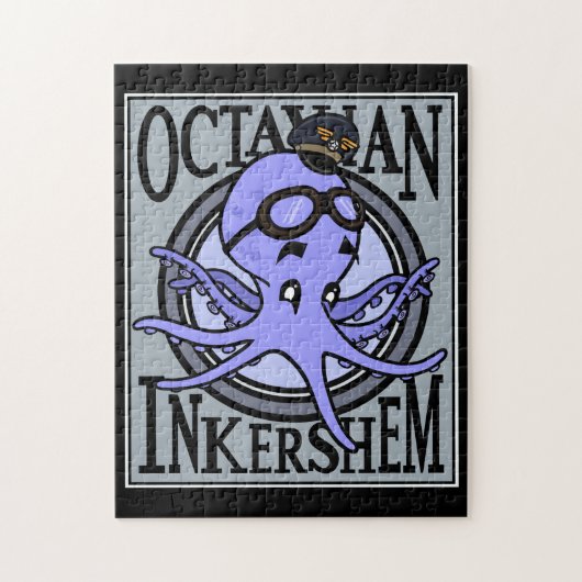 LUSTIGE OCTOPUS-PILOT-ILLUSTRATION VERTIKALES PUZZ PUZZLE (Vertikal)