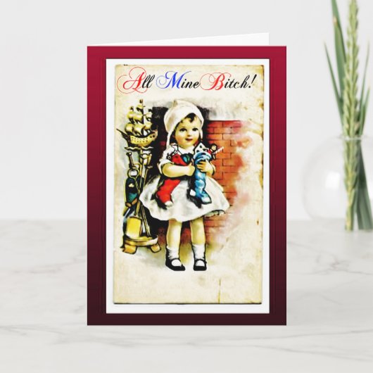 Lustige offensive Vintage Weihnachtskarte Feiertagskarte (Vorderseite)