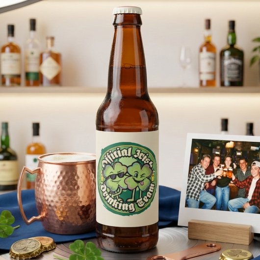 Lustige offizielle irische Trinkteam-Bieretikette Bierflaschenetikett