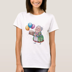 Lustige Oma Blumen Schürze Geburtstags Kunst T-Shirt