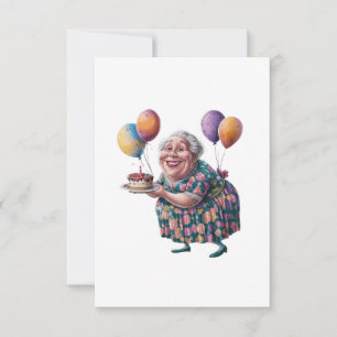 Lustige Oma Blumenkleid Geburtstags-Art Dankeskarte