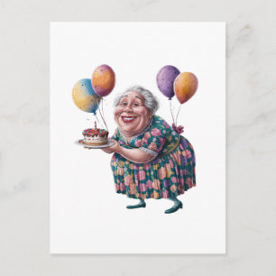 Lustige Oma Blumenkleid Geburtstags-Art Postkarte