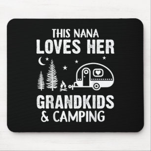 Lustige Oma Camping Enkelkinder Liebt Oma Camp Cam Mousepad
