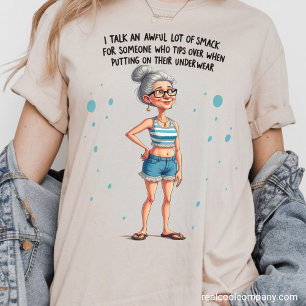 Lustige Oma, die freche Sprüche macht Tri-Blend Shirt