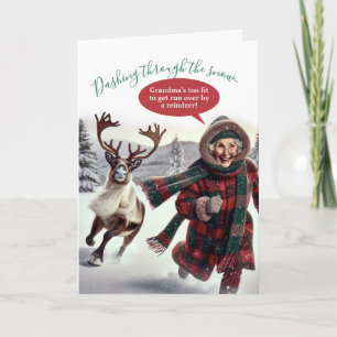 Lustige Oma ist zu fit, um überfahren zu werden   Feiertagskarte