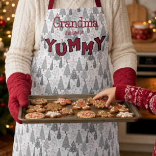 Lustige Oma macht leckeres Weihnachtsgeschenk Schürze