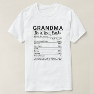 Lustige Oma Nährwertangaben Muttertag Geschenk T-Shirt