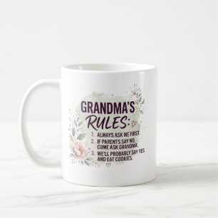 Lustige Oma-Regeln Florale Wasserfarbe Familien-Zi Kaffeetasse