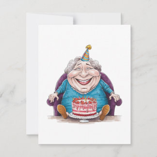 Lustige Oma Riesenkuchen & Bargeldgeschenk Einladung