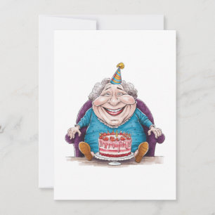 Lustige Oma Riesenkuchen & Bargeldgeschenk Mitteilungskarte