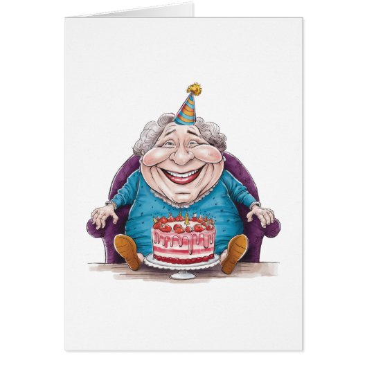 Lustige Oma Riesenkuchen und Bargeldgeschenk (Vorne)