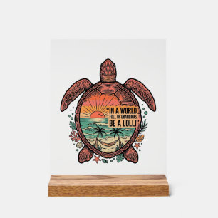 Lustige Oma Turtle Beach Vintage-Shirt Design_1 Acrylschild
