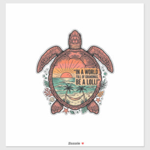 Lustige Oma Turtle Beach Vintage-Shirt-Design_1 Aufkleber