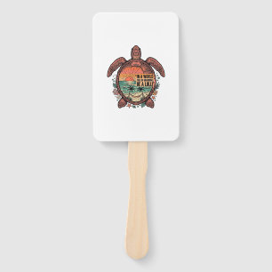 Lustige Oma Turtle Beach Vintage-Shirt-Design_1 Fächer