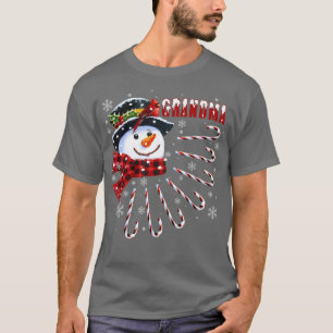 Lustige Oma Weihnachten Schneemann mit Süßigkeiten T-Shirt