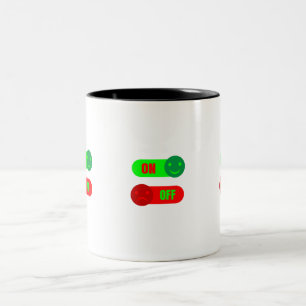 Lustige On/Off-Stimmungs-Schalt-Tasse Zweifarbige Tasse