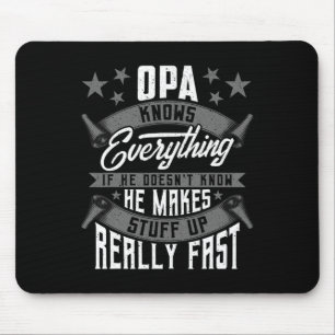 Lustige Opa-Alles-Wissen Opa Vatertagsgeschenke Mousepad