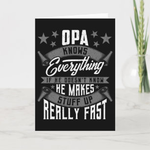 Lustige Opa-Alles-Wisser-Geschenke zum Vatertag Karte