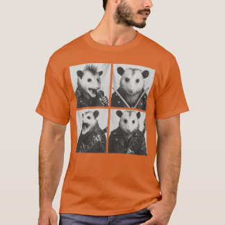 Lustige Opossum-Musiker Tiere Rock-Musik Emo Pun T-Shirt