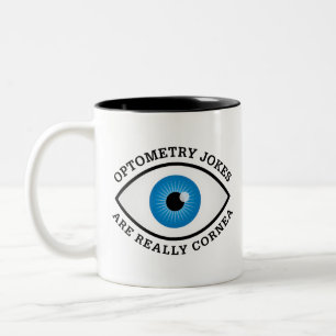 Lustige Optometrie-Hornhaut-Witze Zweifarbige Tasse