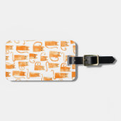 Lustige orange Katze Aquarell Gepäckanhänger (Vorderseite horizontal)