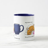 Lustige Orange Katze Blaue Kaffeetasse (Zentrum)