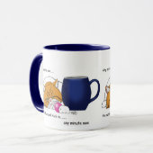 Lustige Orange Katze Blaue Kaffeetasse (Vorderseite Links)