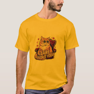 Lustige Orange Katze, die sich einfach nicht heute T-Shirt
