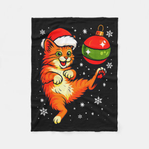 Lustige orange Katze Humor Weihnachten Ornament Fu Fleecedecke