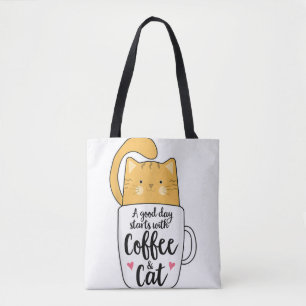 Lustige Orange Katze Kaffeetasse Katzenliebhaber Tasche