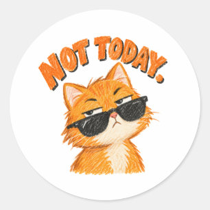 Lustige orange Katze mit Sonnenbrille Design Runder Aufkleber