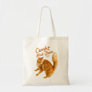 Lustige Orange Katze mitten im Zoom-Anfall Design Tragetasche