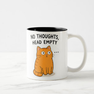 Lustige Orange Katze PNG - Keine Gedanken, Leerer Zweifarbige Tasse