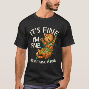 Lustige Orange Katze Weihnachtslicht Es ist okay i T-Shirt