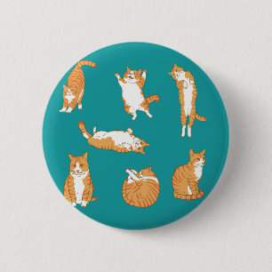 Lustige orange Katzen Button