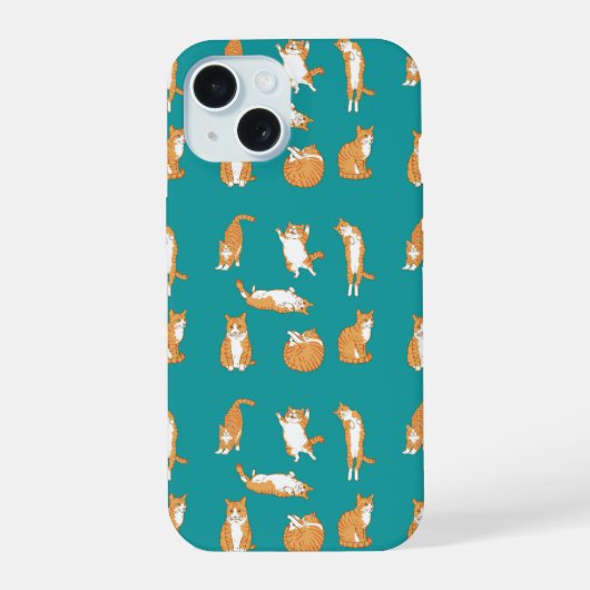 Lustige orange Katzen iPhone 15 Hülle (Rückseite)