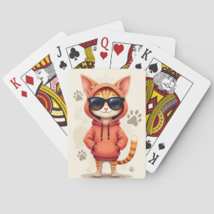 Lustige Orientalisch Kurzhaar Kawaii Katze Spielkarten