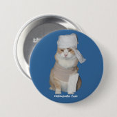 Lustige orthopädische Katze Button (Vorne & Hinten)