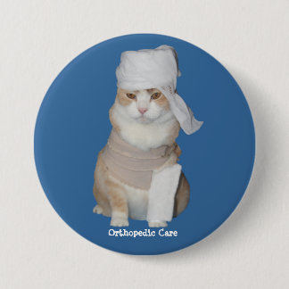 Lustige orthopädische Katze Button