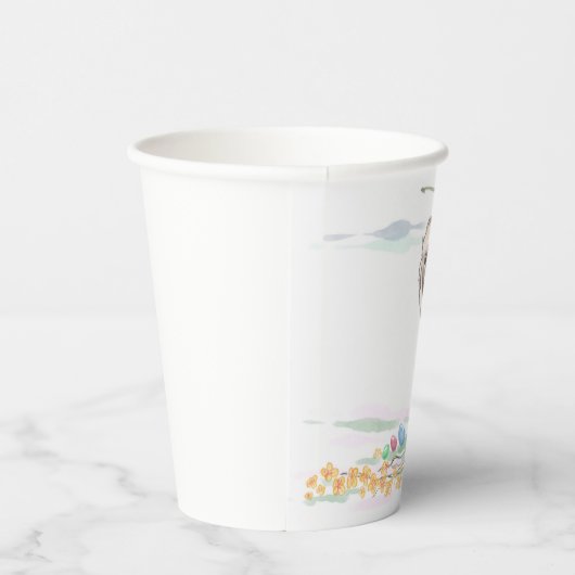 Lustige Oster-Pappbecher mit Pony und Hase Pappbecher (Rechts)