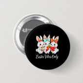 Lustige Oster-Squad-Hasen Familie passend retro Button (Vorne & Hinten)