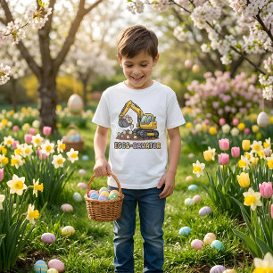 Lustige Osterexcavator-Jungen-Designs T-Shirt