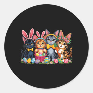 Lustige Osterkatzen Ohren Hase Eier Frühling für F Runder Aufkleber