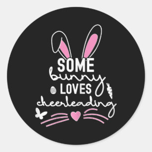Lustige Ostern-Hasenohren Cheerleading-Fan Pun Für Runder Aufkleber