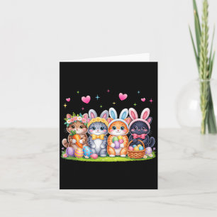 Lustige Ostern Katzen Ohren Hase Eier Frühling für Karte