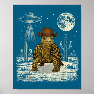 Lustige Östliche Dosenschildkröte Cowboy Western U Poster