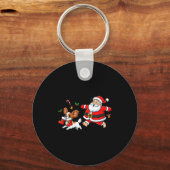 Lustige Pallon Weihnachtsmann Stiefel Weihnachten Schlüsselanhänger (Vorderseite)
