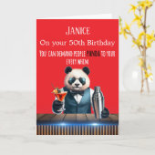 Lustige Panda 50. Geburtstagskarte Karte (Gelbe Blume)